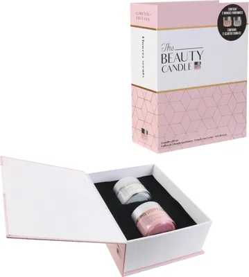 Obrázok produktu pre Limitovaná darčeková sada vonných sviečok - 2 vonné sviečky s kvetinovou vôňou - Exkluzívne darčekové balenie - Perfektný darček - Bielo-ružová