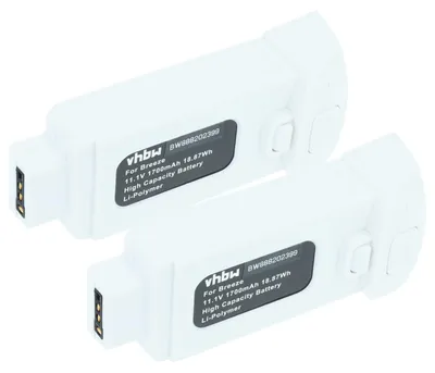 Produktbild von vhbw 2x Akku Ersatz für Yuneec FCA105001 für Drohne Multicopter Quadrocopter (1700 mAh, 11,1 V, Li-Polymer)