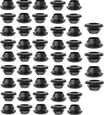 Produktbild von 50 Stück Gummi Kabeltüllen – Kabeldurchführung Gummitüllen, Wasserdicht & Flammhemmend, Innen-Ø 8mm, Einbaudurchmesser 10mm, Schwarz