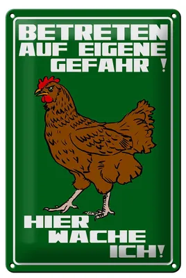 Produktbild von Blechschild Hinweis 20x30cm Betreten auf eigene Gefahr Hahn