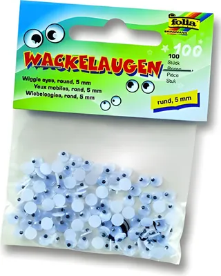 Produktbild von Folia Wackelaugen Ø 5 mm, rund, 100 Stück