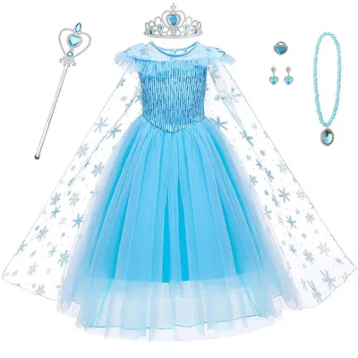Obrázek produktu pro Kostým princezny pro děti – Šaty princezny – S doplňky pro cosplay – Vhodné na Halloween a karneval