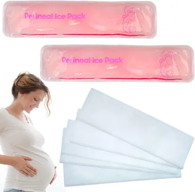 Produktbild von Wiederverwendbare Kältepackungen, 2 Eisbeutel, 3 Waschbare Bezüge, für Postpartale Schmerzlinderung, Rosa