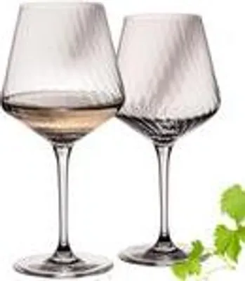 Produktbild von IMPERIAL Chardonnaygläser Set 2 Stück – Weißweingläser 570ml aus Crystalline Glas "London" – geriffeltes Weinglas mit langem Stiel und dünnem Rand