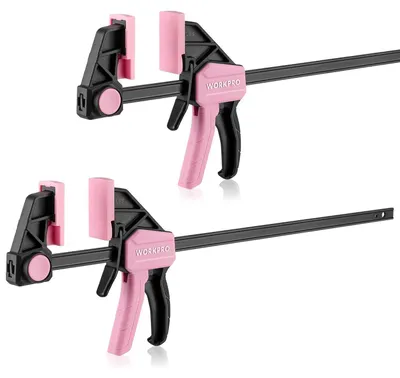 Obrázek produktu pro Sada dvou svorek pro jedno použití, růžové barvy, rozpětí 300 mm, materiál: ocel, nylon