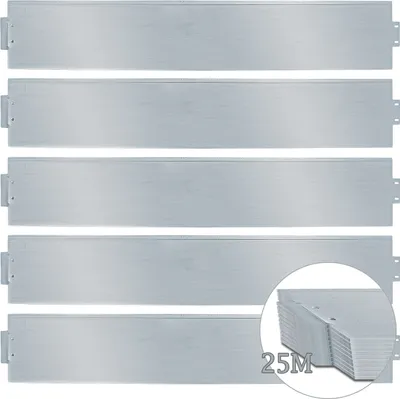 Produktbild von VINGO Rasenkante 25m 100x18cm Metall Beetumrandung verzinkt Maehkante Beeteinfassung - Laenge 25m Hoehe 18cm Palisade