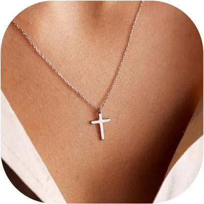 Obrázok produktu pre TINGN Krížový náhrdelník zlatý Dámy - 14K pozlátený vrstvený náhrdelník Choker Bižutéria