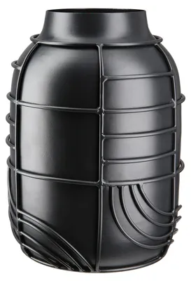 Produktbild von Gilde Vase, "Labyrinth", Metall, schwarz, VE 2, L. 17 cm, B. 17 cm, H. 20 cm 55270 4063387552704