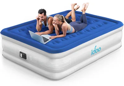 Produktbild von Aufblasbare Luftmatratze, selbstaufblasend - Größe Queen, 203x152x46 cm - Tragfähigkeit: 340 kg - Material: PVC