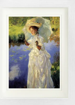 Produktbild von John Singer Sargent Gerahmtes Bild Mit Edlem Passepartout | Wand-Bilder | Im Bilderrahmen - Ein Morgenspaziergang, 1888 (40 x 30 cm)