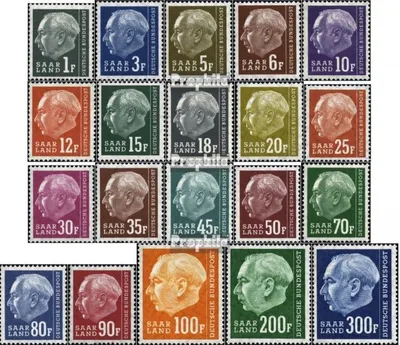 Produktbild von Briefmarken Saarland 1957 Mi 409-428 (kompl.Ausg.) postfrisch Bundespräsident Heuss (II)