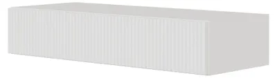 Schwebende Konsole 90 cm weiß, 1 Schublade, Push-to-Open, Lamellenfront