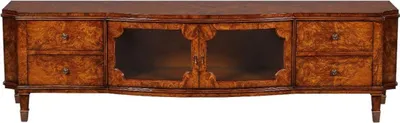 Produktbild von Casa Padrino Luxus Jugendstil TV Schrank Braun 198 x 49 x H. 55 cm - Edler Massivholz Fernsehschrank - Wohnzimmer Schrank - Barock & Jugendstil Wohnzimmer Möbel