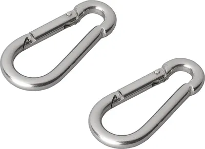 Produktbild von 2 Stk. Karabinerhaken Karabiner Haken aus Metall Camping Zelten 6x60mm BWI