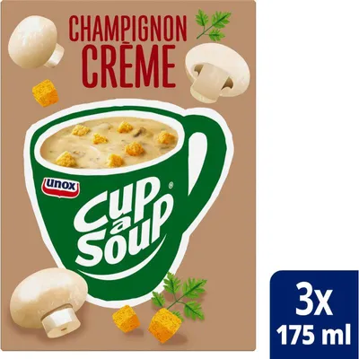 Image de Unox Cup-a-Soup Mushroom Crème 51g – Soupe crémeuse aux champignons dans une tasse