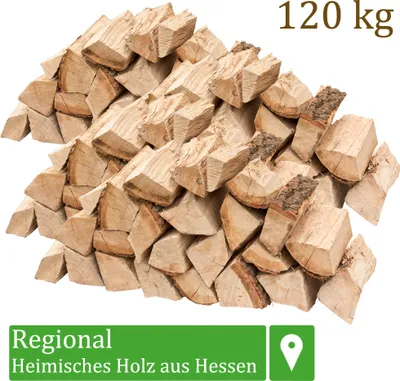 Produktbild von Palivové dřevo Palivové dřevo Dub 120 kg Pro kamna a krb Ohnivá mísa Gril Palivové dřevo Polena Dřevo 25 cm sušené v peci Flameup