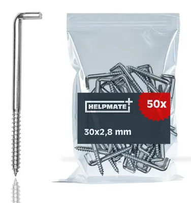 Productafbeelding van HELPMATE Schroefhaak, 30x2,8x13x12 mm, 50 stuks, verzinkt staal