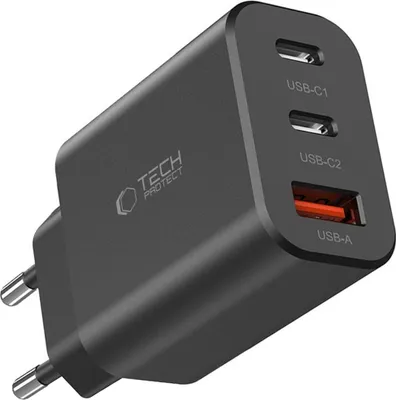 Obrázek produktu pro Tech-Protect Nc30W 3-Portová Síťová Nabíječka Pd30W/Qc3.0 Černá