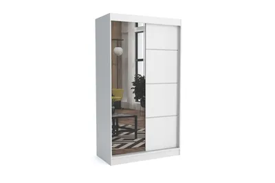 Produktbild von Moderner Kleiderschrank mit Schiebetüren BRENDI 100 cm (WEISS)