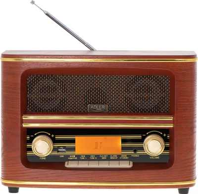 Produktbild von Adler Retro UKW Radio | Bluetooth | USB | AUX-IN | LCD-Display | 10 Watt RMS