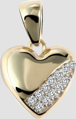 Produktbild von 333/- o. 375/- Gold Anhänger "Shanice" ohne Kette, Herz mit Zirkoniabesatz, Gelbgold