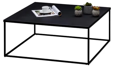Produktbild von Couchtisch HILAR 80 x 80 cm aus pulverbeschichtetem Metall in Schwarz
