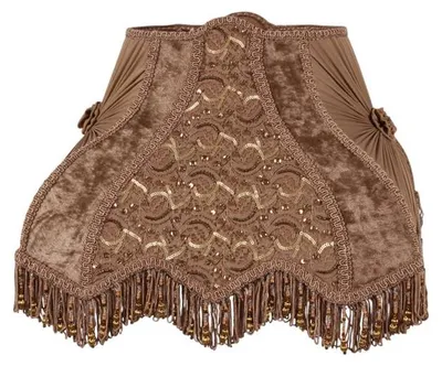 Zdjęcie produktu dla Abażur w stylu wiktoriańskim, prostokątny, 40 cm - brązowy - materiałowy