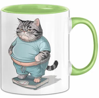 Produktbild von Katzen Tierliebhaber Tasse Geschenk Lustige Geschenkidee Spruch (Grün)