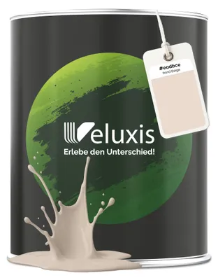 Produktbild von Wandfarbe Beige Hellgrau Grau Matt Innenfarbe – Deckkraft Klasse 1, VOC-frei, Ohne Grundierung, Tropfarm – Wohnzimmer & Schlafzimmer – 2,5L – Veluxis (Sand Beige)
