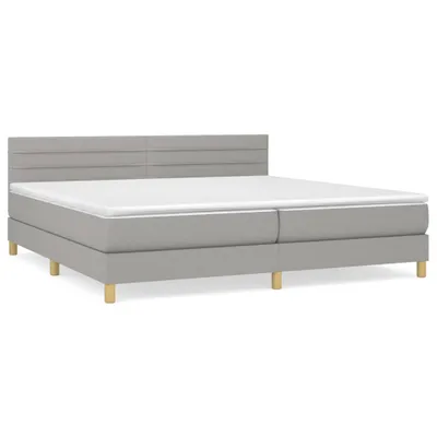 Produktbild von Boxspringbett mit Matratze Hellgrau 200x200 cm Stoff