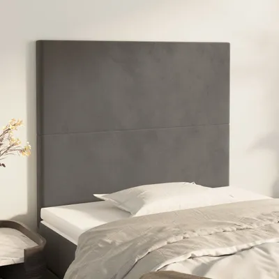 Produktbild von The Living Store Kopfteile 2 Stk. Dunkelgrau 100x5x78/88 cm Samt