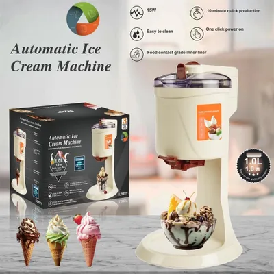 Immagine prodotto di Zimilo Mini gelatiera 1L, automatica, gelato soft e gelato alla frutta fai da te, funzionamento con un solo clic, facile da pulire, 15W, bambini e famiglia