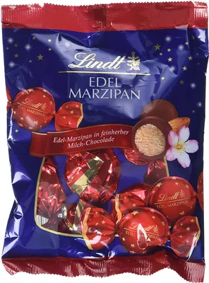Produktbild von Lindt Marzipan Doppledreh Kugeln gefüllt mit Milchschokolade 100g