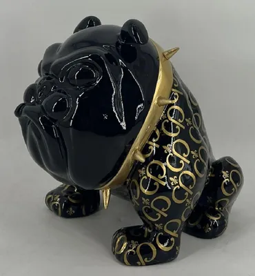 Immagine prodotto di Casa Padrino figura decorativa cane bulldog nero / oro 20 cm - Scultura decorativa
