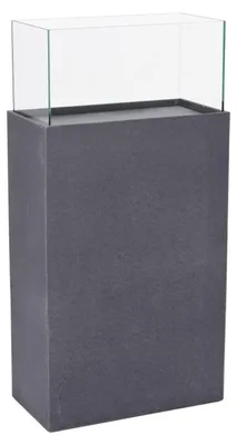 Produktbild von VIVANNO Windlicht Fiberzement CANDELA XL Rechteckig, Zementgrau matt - 50x26x100 cm