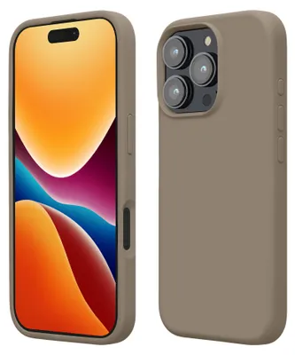 Produktbild von kwmobile Handyhülle für iPhone 16 Pro Max Hülle, für iPhone 16 Pro Max Case - Hülle Silikon - kabelloses Laden - Taupe