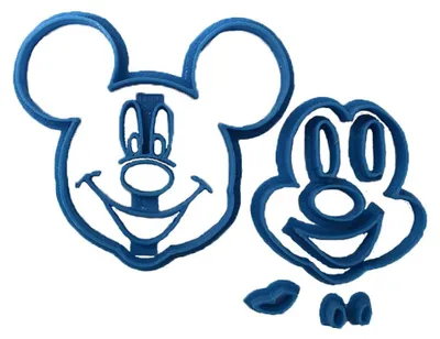 Fondant-Ausstecher Mickey Gesicht, blau, 8 x 7 x 1,5 cm