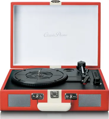 Immagine prodotto di Classic Phono TT-110RDWH - Giradischi con ricezione Bluetooth® e diffusori integrati - Rosso/Bianco