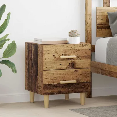 Image de vidaXL Armoire de lit en vieux bois 40 x 35 x 47,5 cm Matériau dérivé du bois