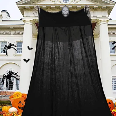 Produktbild von Halloween-AußenNachbildungation: Skelett, hängende GeisterNachbildungation, Horror-Nachbildungation für Innen- und Außenbereich, Spukhausparty, Garten, Tür