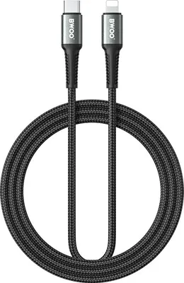 Zdjęcie produktu dla Bwoo Kabel Pleciony Usb-C - Lightning 2M 30W Czarny