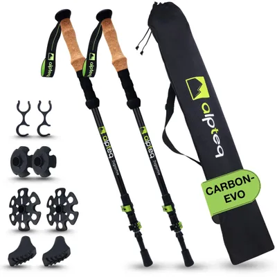 Productafbeelding van Telescoop wandelstokken - ultralichte trekkingstokken - verstelbaar 65-135 cm - schokabsorberend