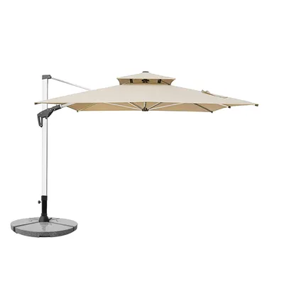 Produktbild von anndora Ampelschirm 3x4 m mit Kurbel, UPF50 UV-Schutz, Alu-Gestänge, Beige