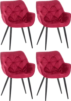 Produktbild von 4er Set Stuhl HLO-CP88 Samt  rot