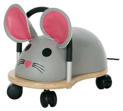 Immagine prodotto di Wheelybug auto da corsa topolino grande - veicolo scorrevole in legno grigio per bambini