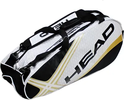 Produktbild von CarryQuest® - Tennistasche 3-6 Rackets Polyester Weiß Gold