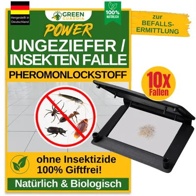 Produktbild von Insekten Klebefalle mit Pheromon -10x Fallen- Chemiefreies Mittel gegen Ungeziefer für Haushalt & Gewerbe, Wirksam & Nachhaltig Ungeziefer bekämpfen