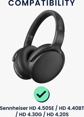 Produktbild von kwmobile 2x Ohrpolster kompatibel mit Sennheiser HD 4.50SE / HD 4.40BT / HD 4.30G / HD 4.20S Polster - Kopfhörer Polster aus Kunstleder für Over Ear