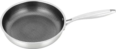 Immagine prodotto di Padella/wok - 28 cm - Acciaio inossidabile 410 - Rivestimento antiaderente - Doppia impugnatura - Per fornelli a gas/elettrici/a induzione - Bianco