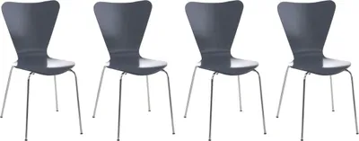 Produktbild von 4er Set Besucherstuhl HLO-CP3 grau